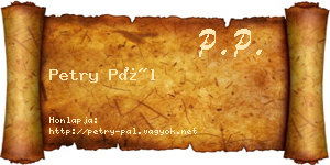 Petry Pál névjegykártya